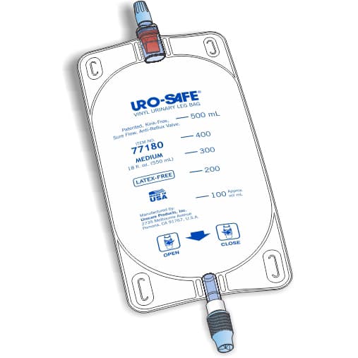 Uro-Safe Disposable Vinyl Urinary Leg Bag, Semi-Transparent - Image 2