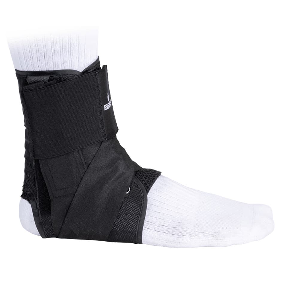Breg Lace Up Ankle Brace with Stays, Black, Medium - Each - Image 1