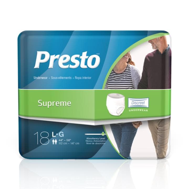 Presto Supreme Discreet Underwear, Medium - Package of 20 - Image 1