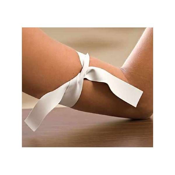 Graham Medical Products Tourniquet Strap, White, 1 x 18 Inch - Box of 100 - Image 1