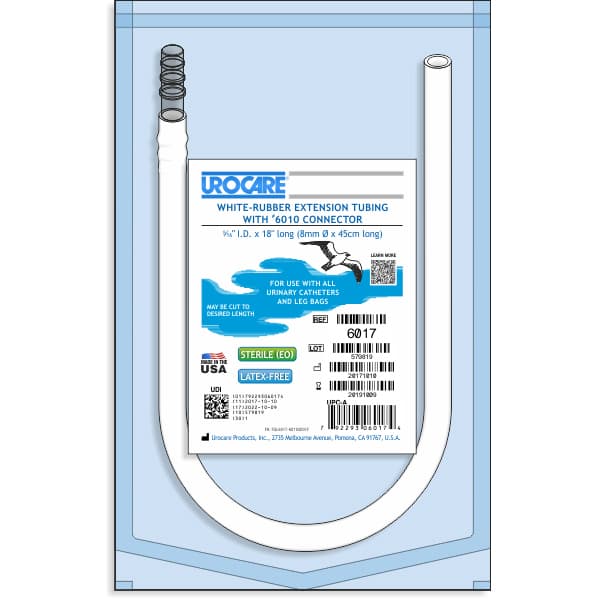 Urocare White Rubber Extension Tubing with Connector - Image 1