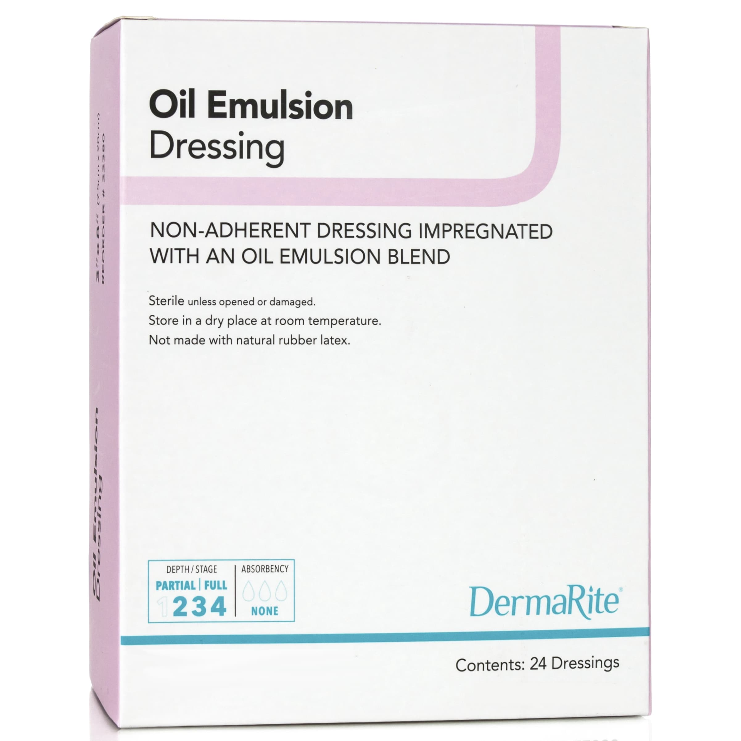 Dermarite Oil Emulsion Non-Adherent Wound Dressing, 3 x 3 Inch - Box of 50 - Image 1