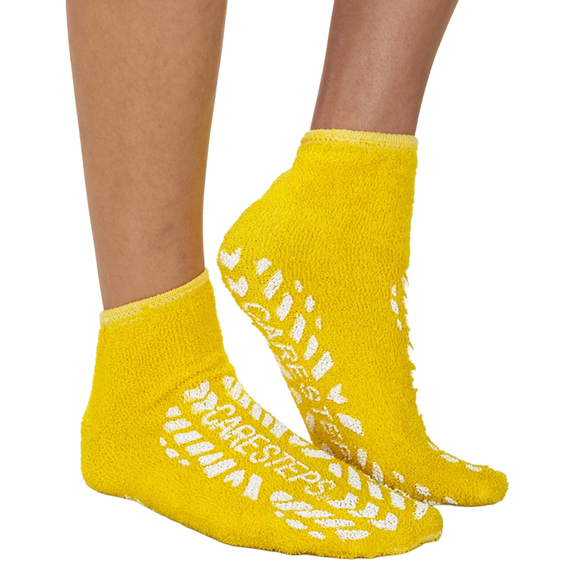 Care-Steps Fall Management Slipper Socks, Yellow, Medium - Case of 4 - Image 1