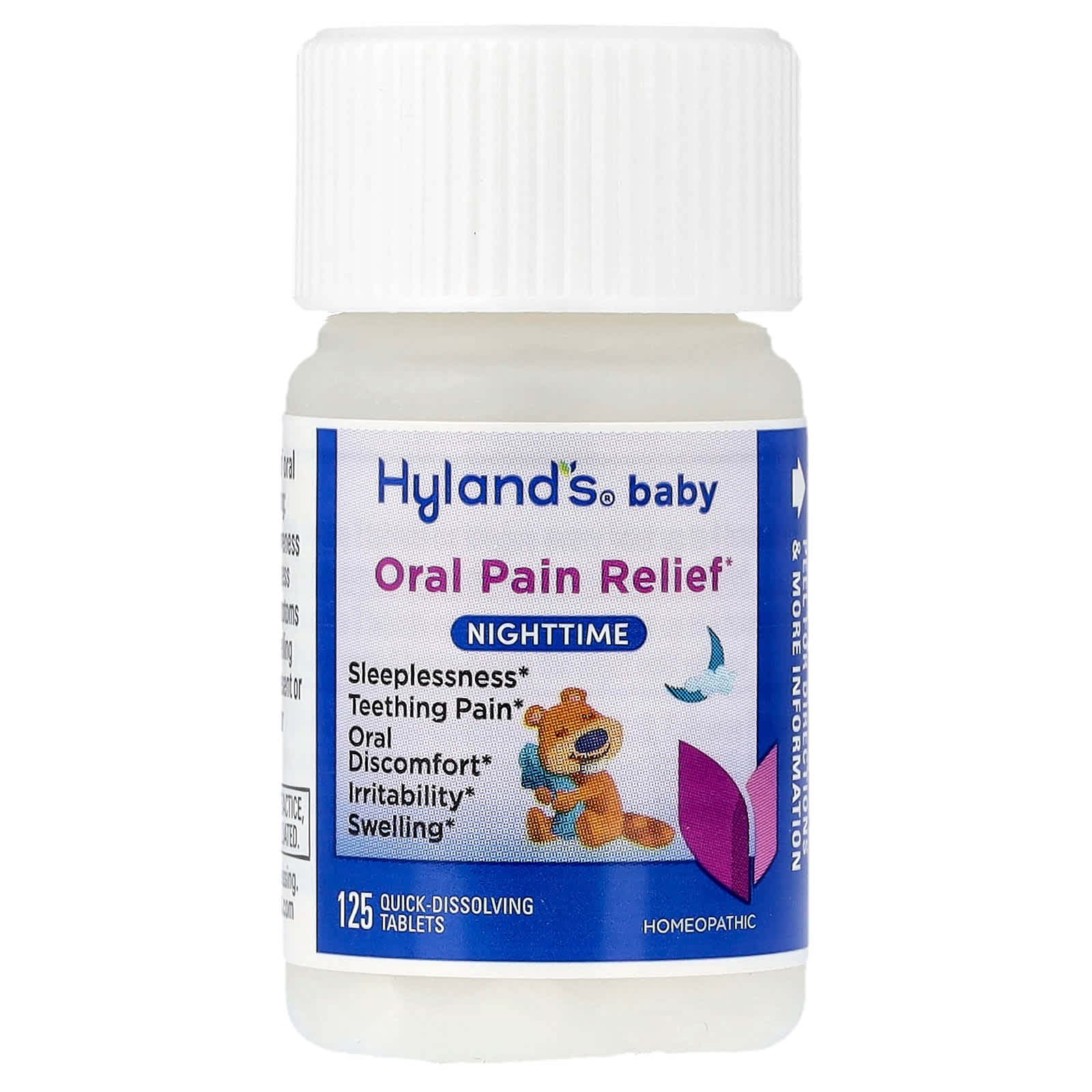 Hyland's Baby Nightime Oral Pain Relief Tablets - Bottle of 125 Tablets - Image 3