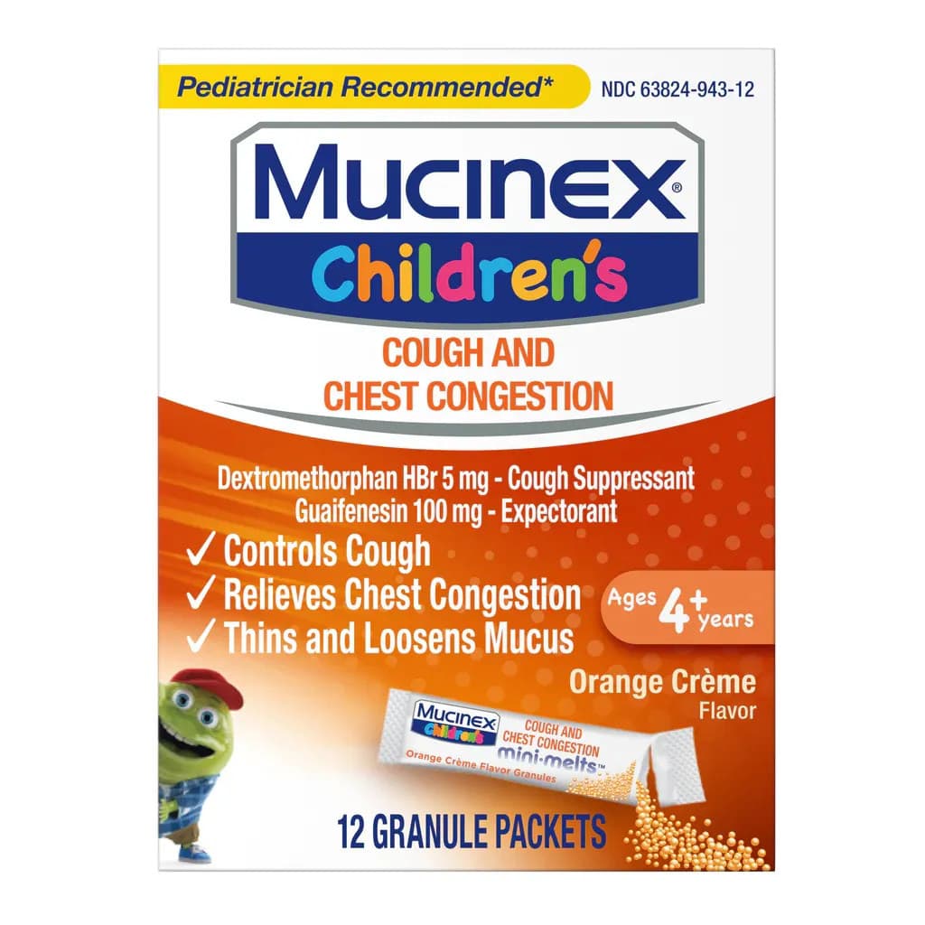 Mucinex Children's Cough & Chest Congestion Mini-Melts, 100 mg - Package of 12