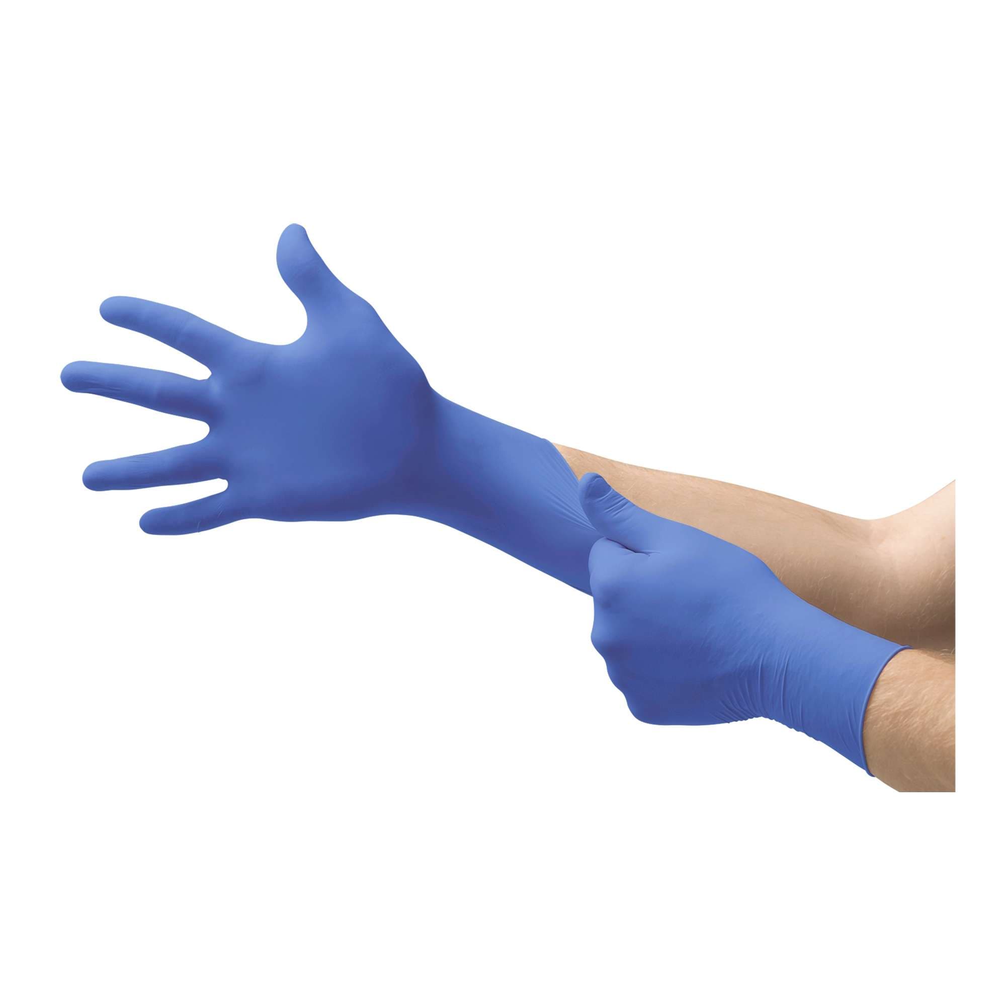 Ansell Cleanroom Gloves, White, Nitrile, Non-Sterile, Textured Fingures, Beaded Cuff, Silicone-Free, Large - Case of 1000 - Image 1