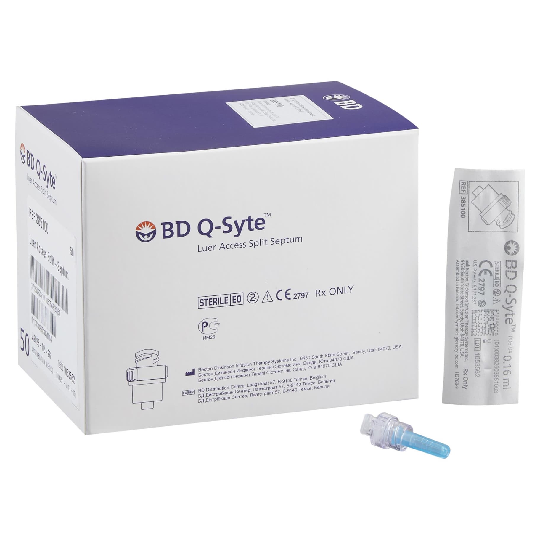 BD Q-Syte Luer Access Split-Septum Stand-Alone Device