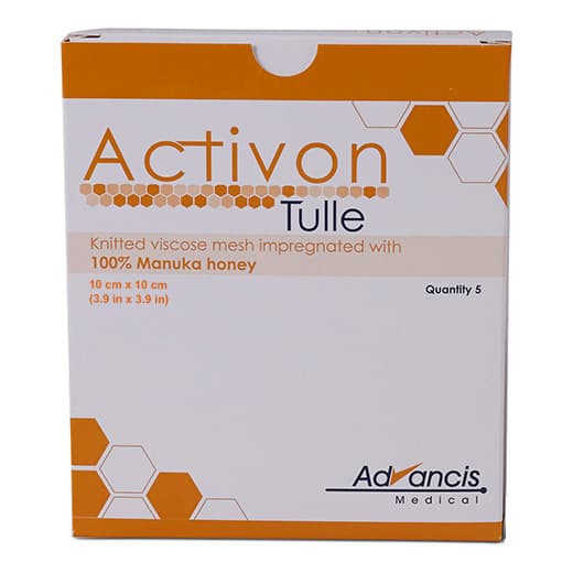 Activon Tulle Manuka Honey Impregnated Dressing 4 x 4 Inch - Box of 5 - Image 1