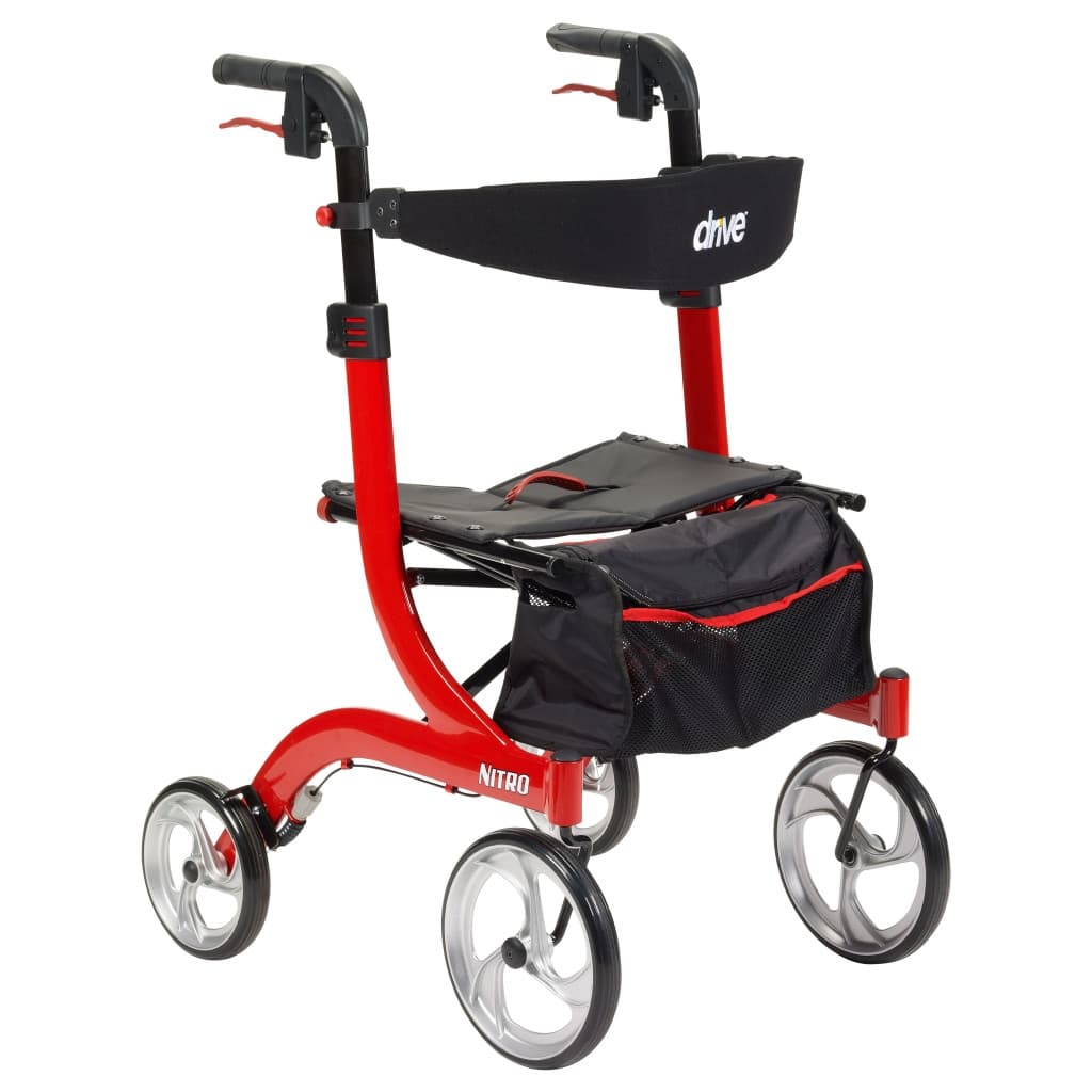 Drive Nitro Aluminum Rollator, Red - Each - Image 1