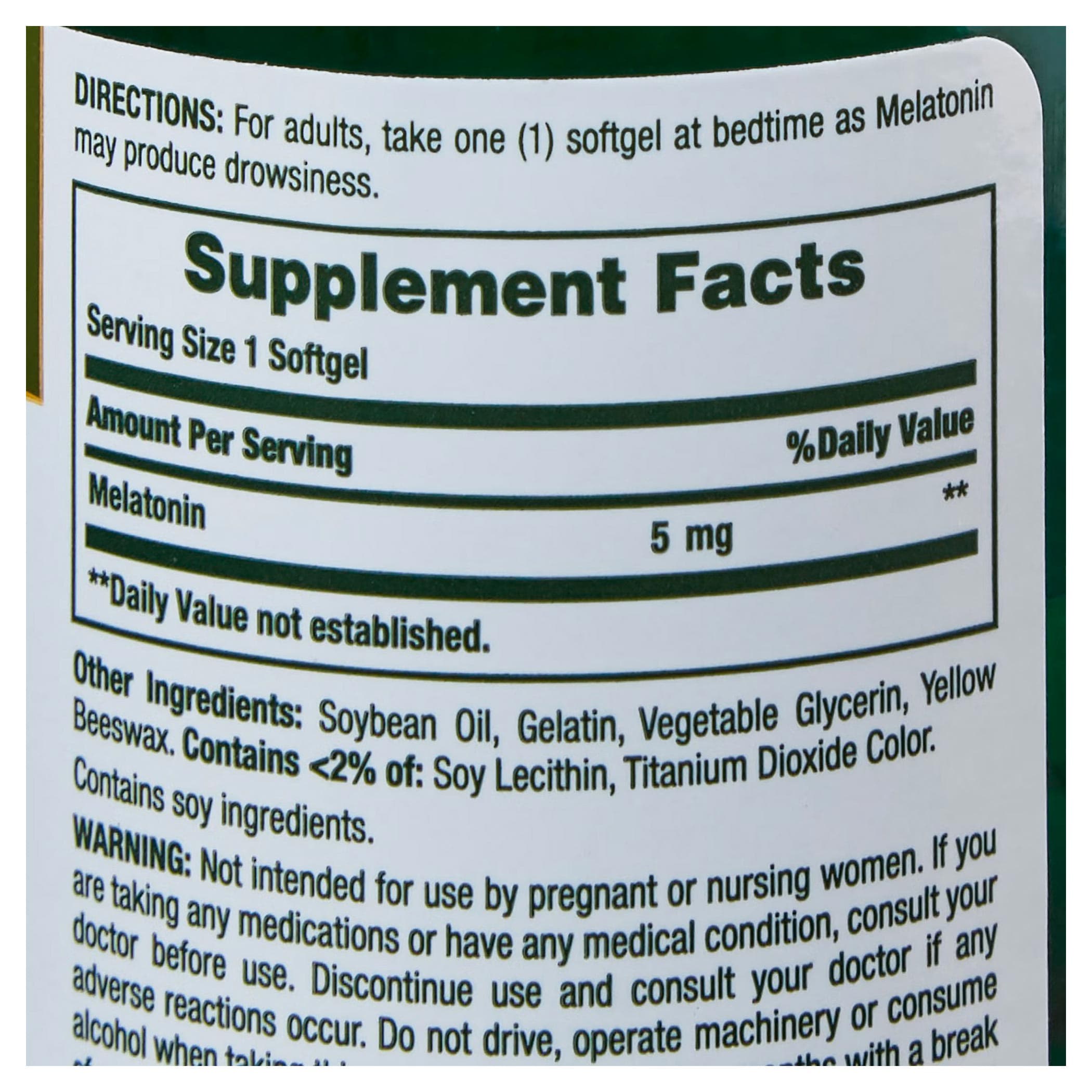 Nature's Bounty Natural Sleep Aid Melatonin Softgels, 5 mg - Bottle of 90 - Image 3