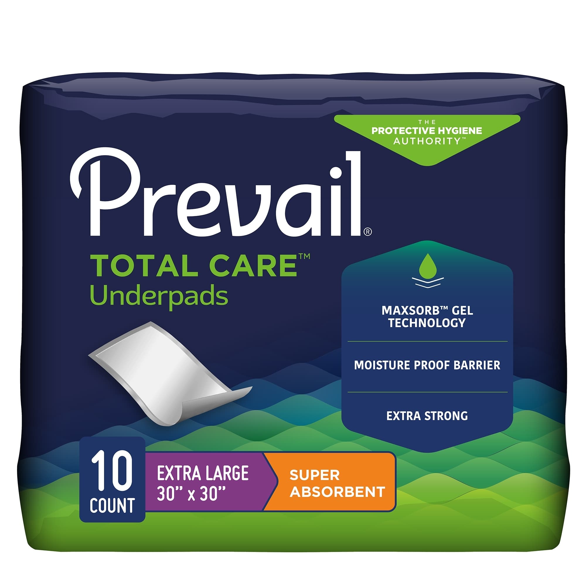 Prevail Total Care Underpads, Extra Large - Case of 120 - Image 1