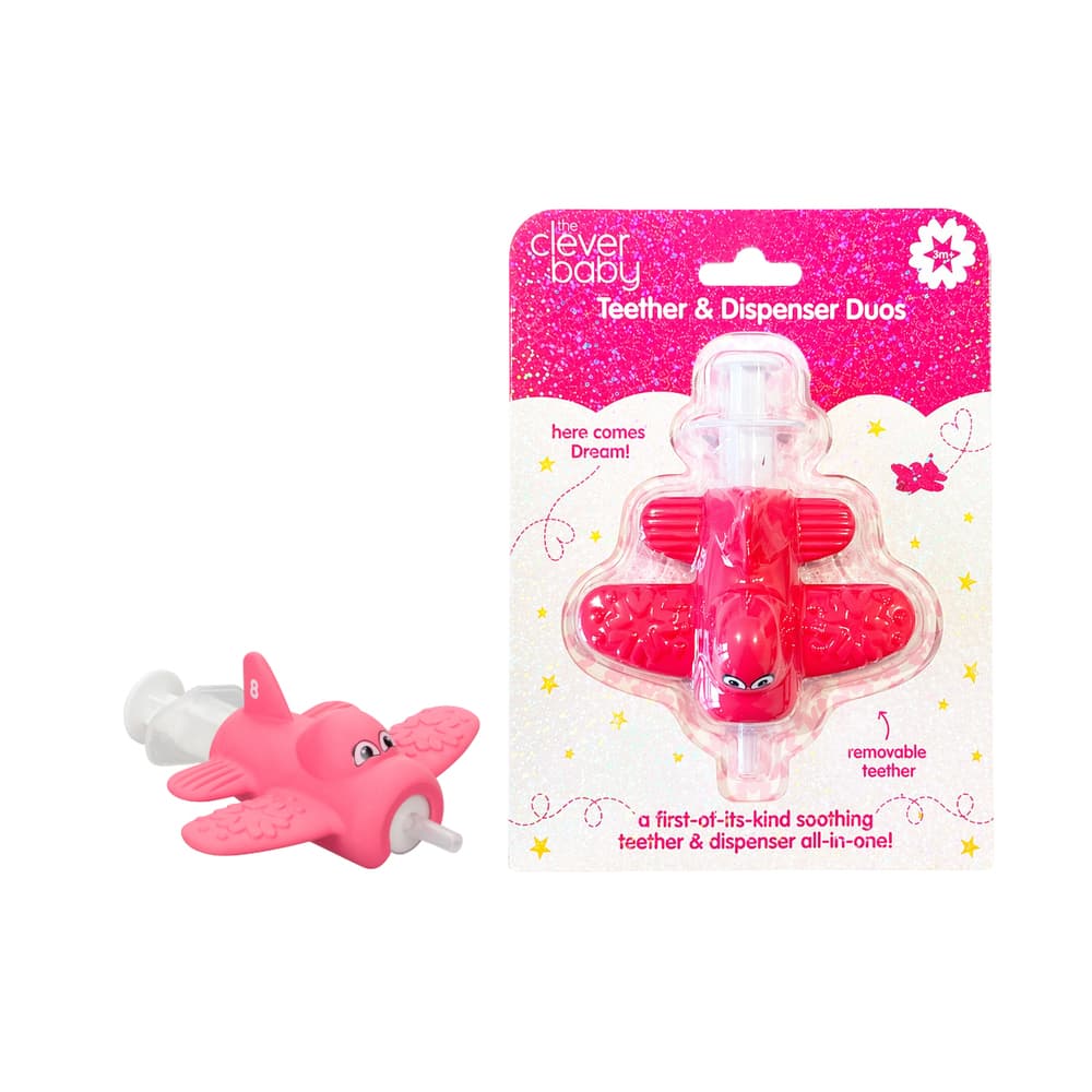 Clever Baby Teether & Dispenser Duo and Medicine Spoon Duo, Jet, Dream, & Buzz Variety Pack, 10mL - Image 3