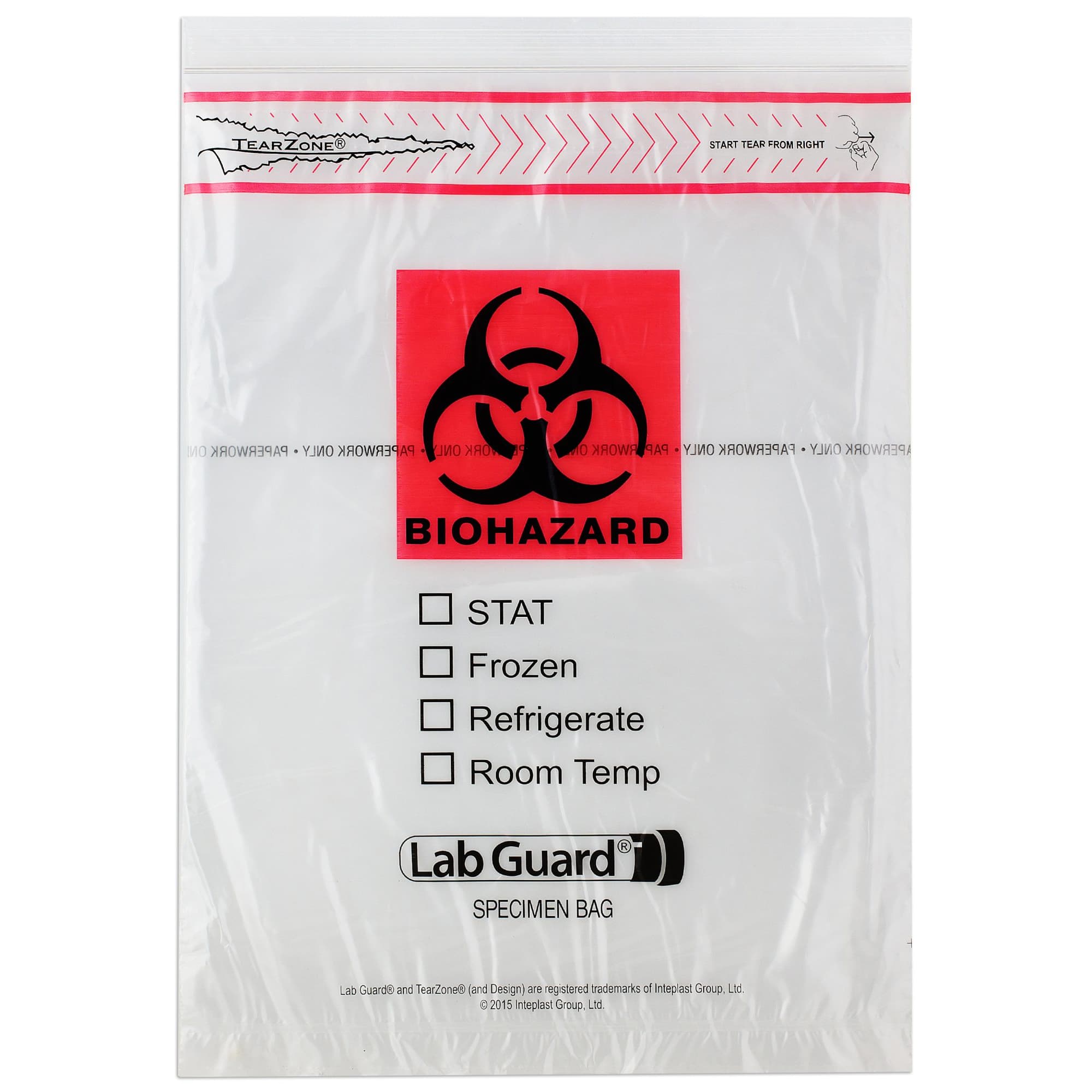 Medegen Lab Safe Specimen Transport Bag with Ziplock 9" x 12" - Package of 100 - Image 1