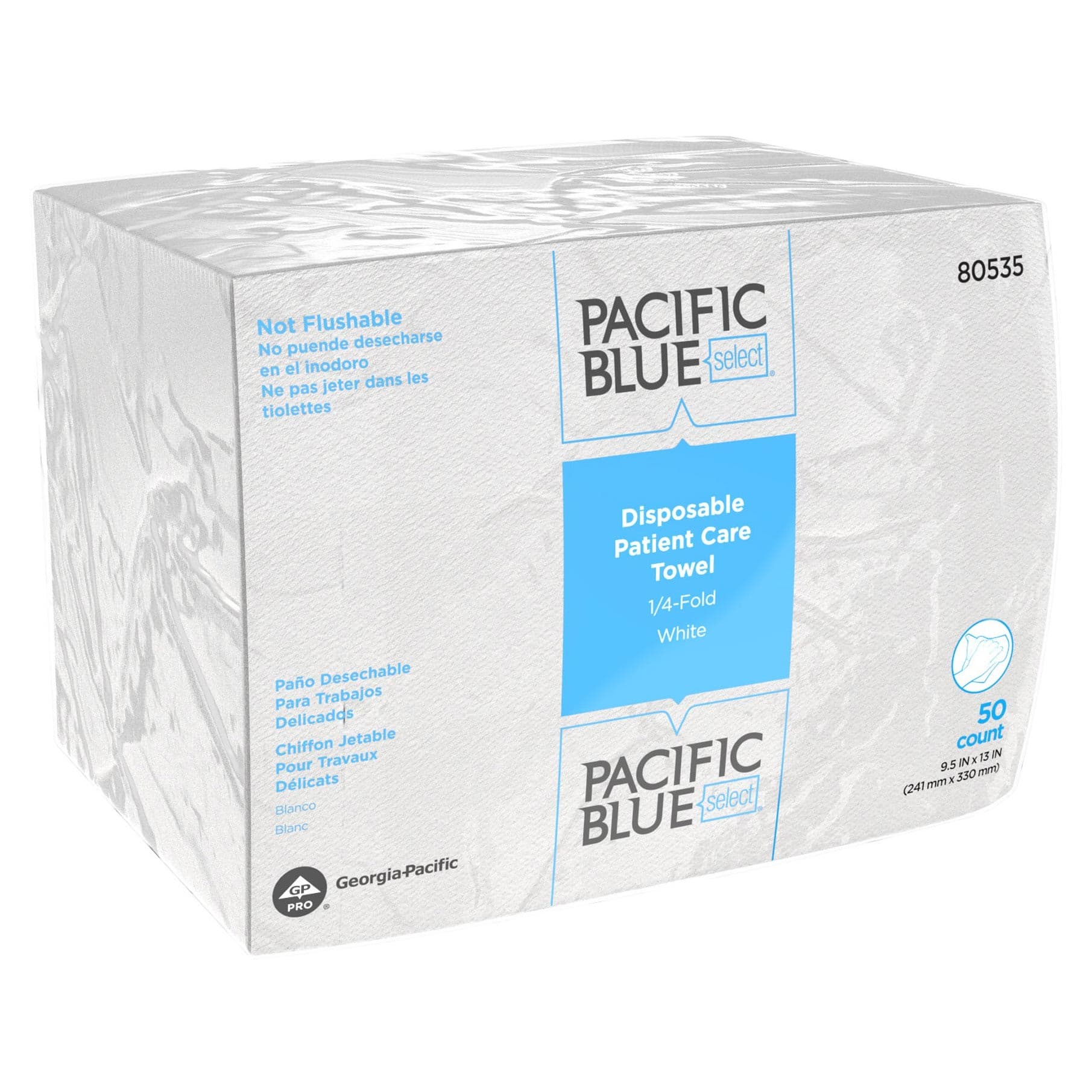 Pacific Blue Select Washcloth White, 9-1/2 x 13 Inch - Bag of 50 - Image 1