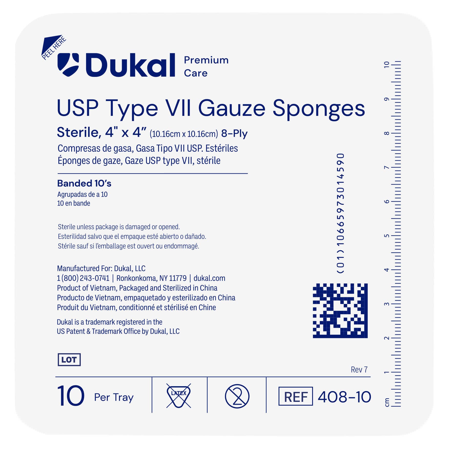 Dukal Cotton USP Type VII Gauze Sponge, Sterile - Image 2