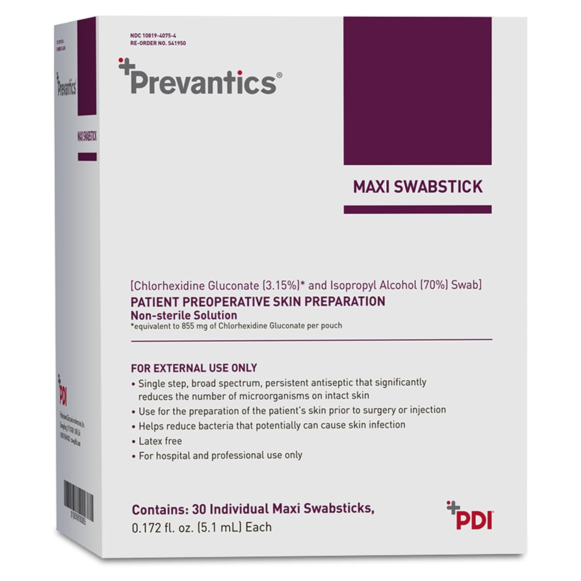 Prevantics Chlorhexidine Gluconate Impregnated Swabstick - Case of 365 - Image 1