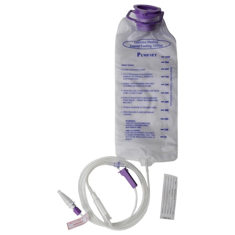 Generica Enteral Delivery Pump Bag Set with ENFit Connector