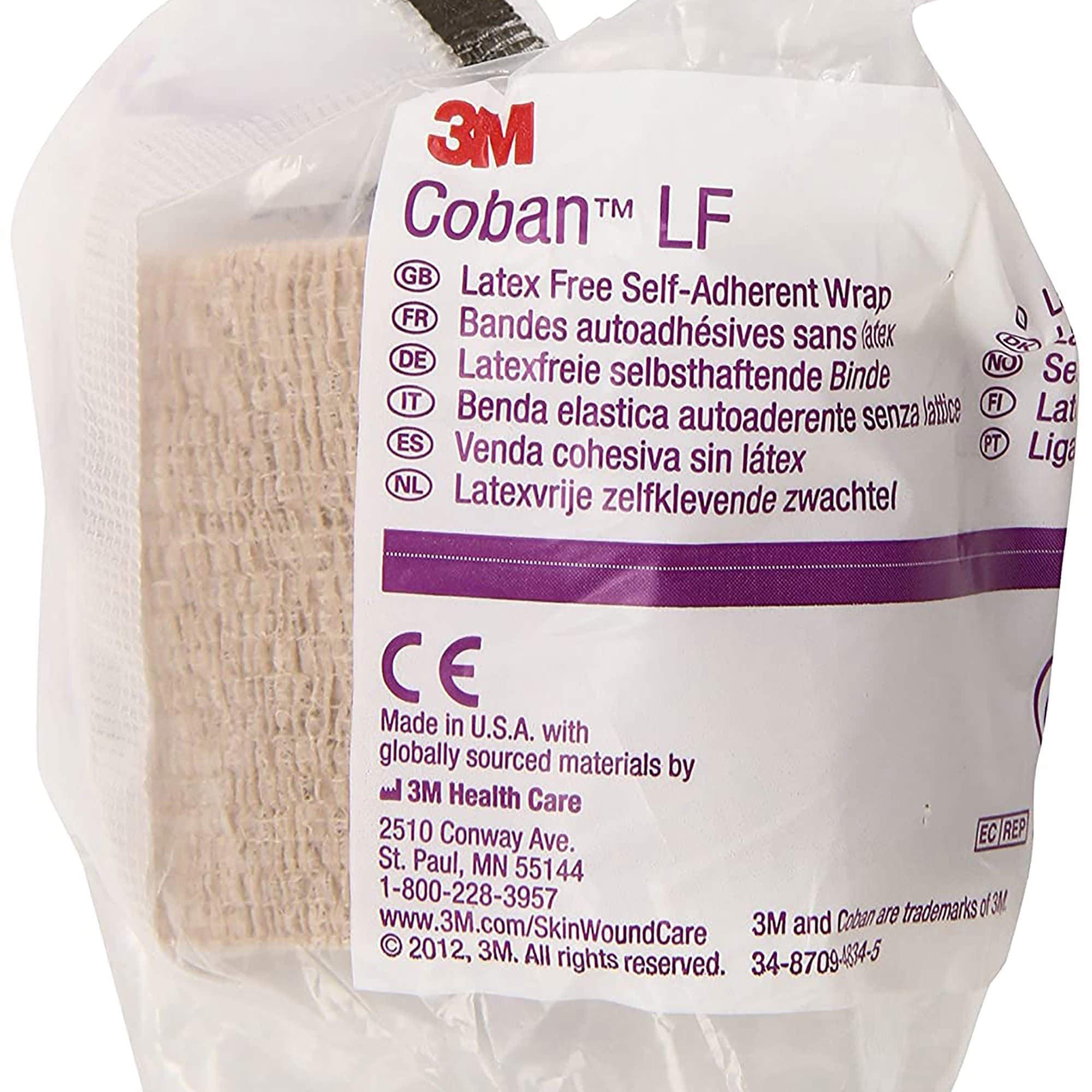 3M Coban LF Cohesive Bandage, Tan, NonSterile, 2 Inch x 5 Yard - Case of 36 - Image 1