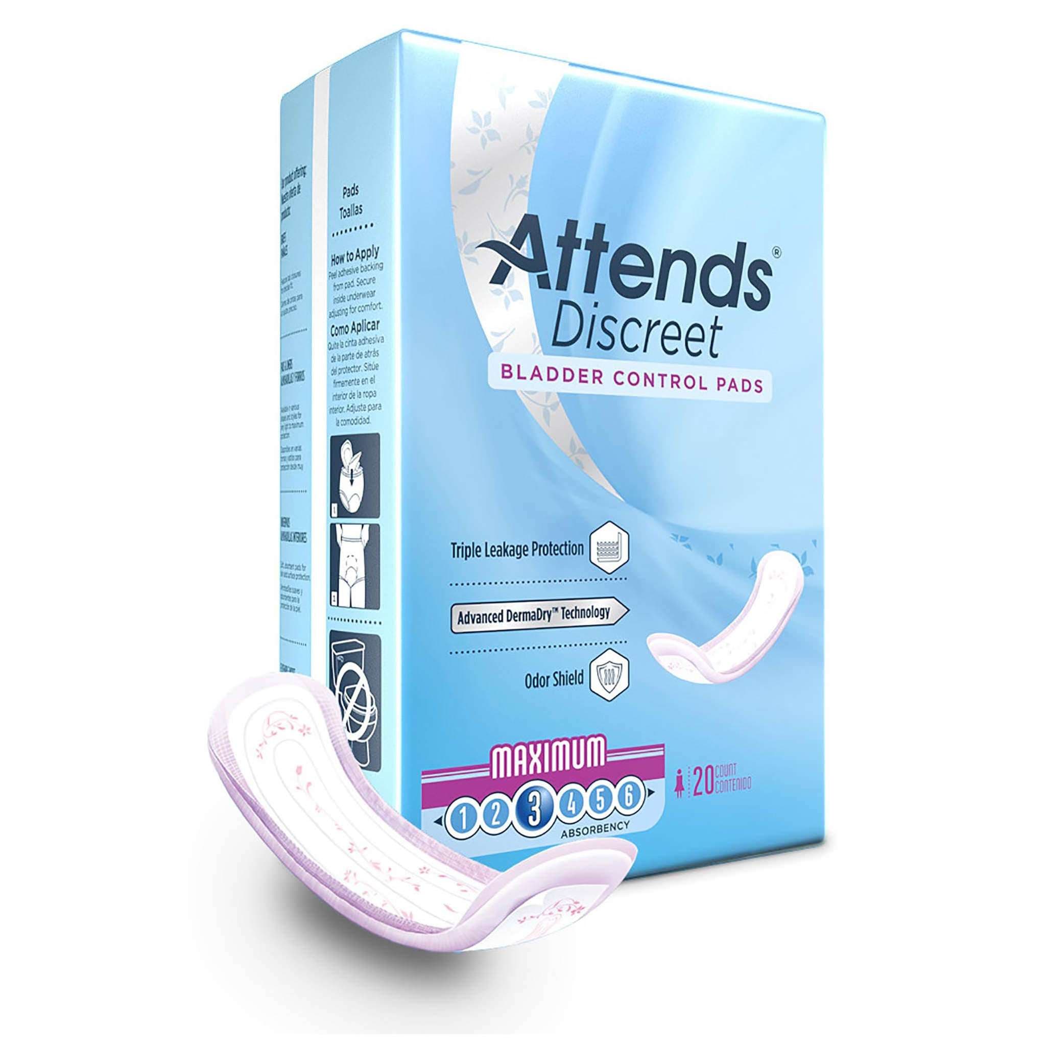 Attends Discreet Female Bladder Control Pads, 13 Inch - Package of 20 - Image 1