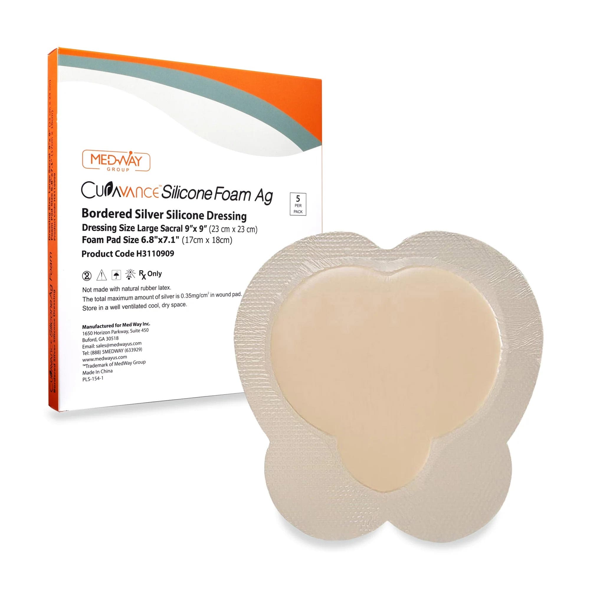 CuraVance Sacral Bordered Silver Silicone Ag Foam Dressings - Image 2