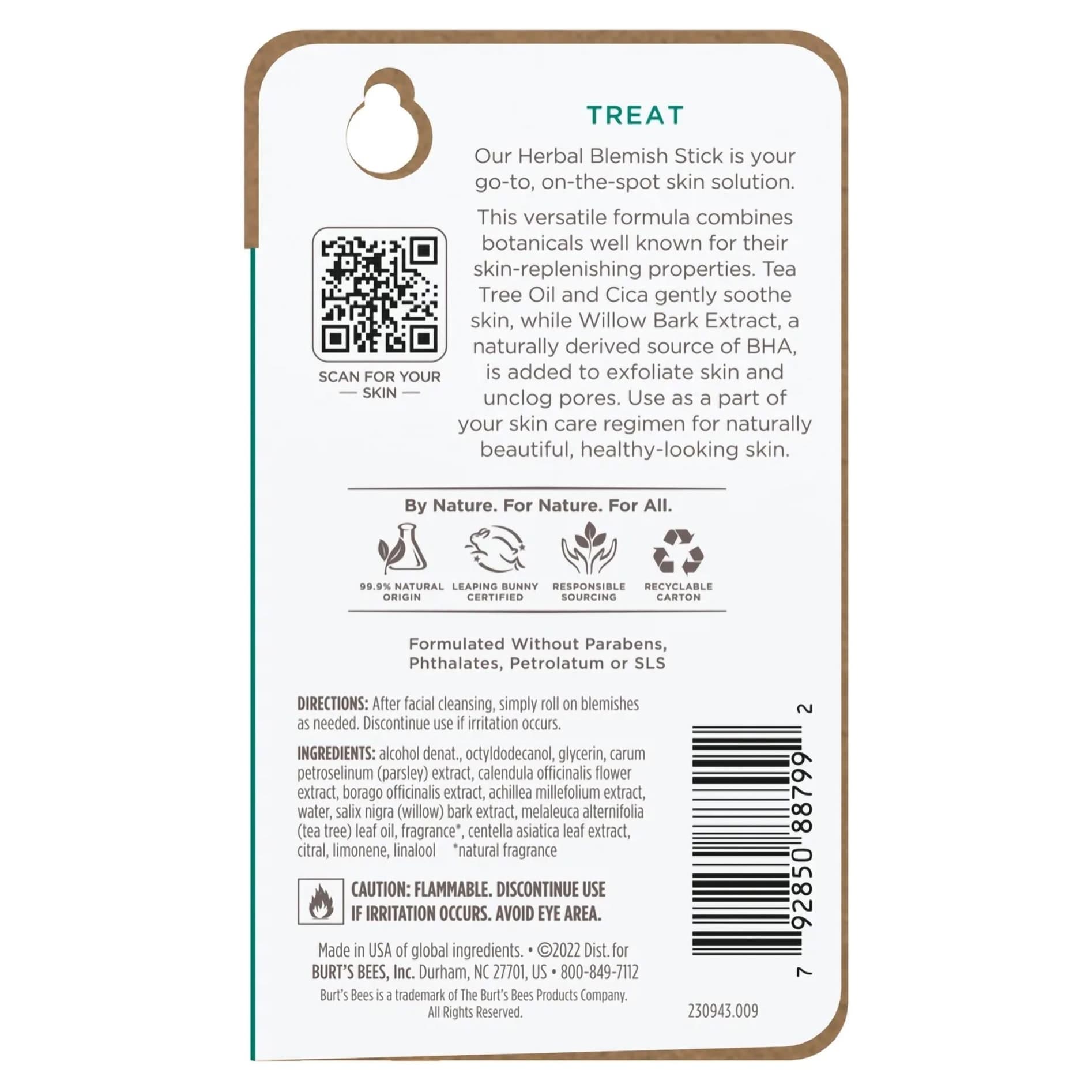 Burt's Bees Herbal Complexion Acne Treatment Stick, 0.26 oz - Image 2