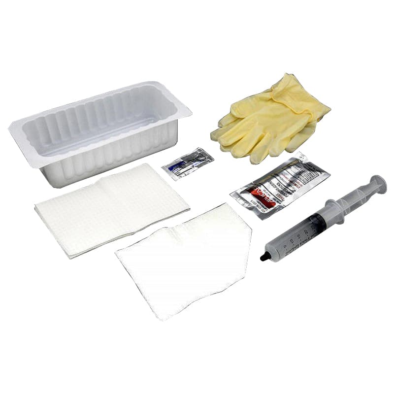 AMSure Foley Insertion Trays with Prefilled Syringe 30cc, PVP Swab Sticks - Case of 20 - Image 1