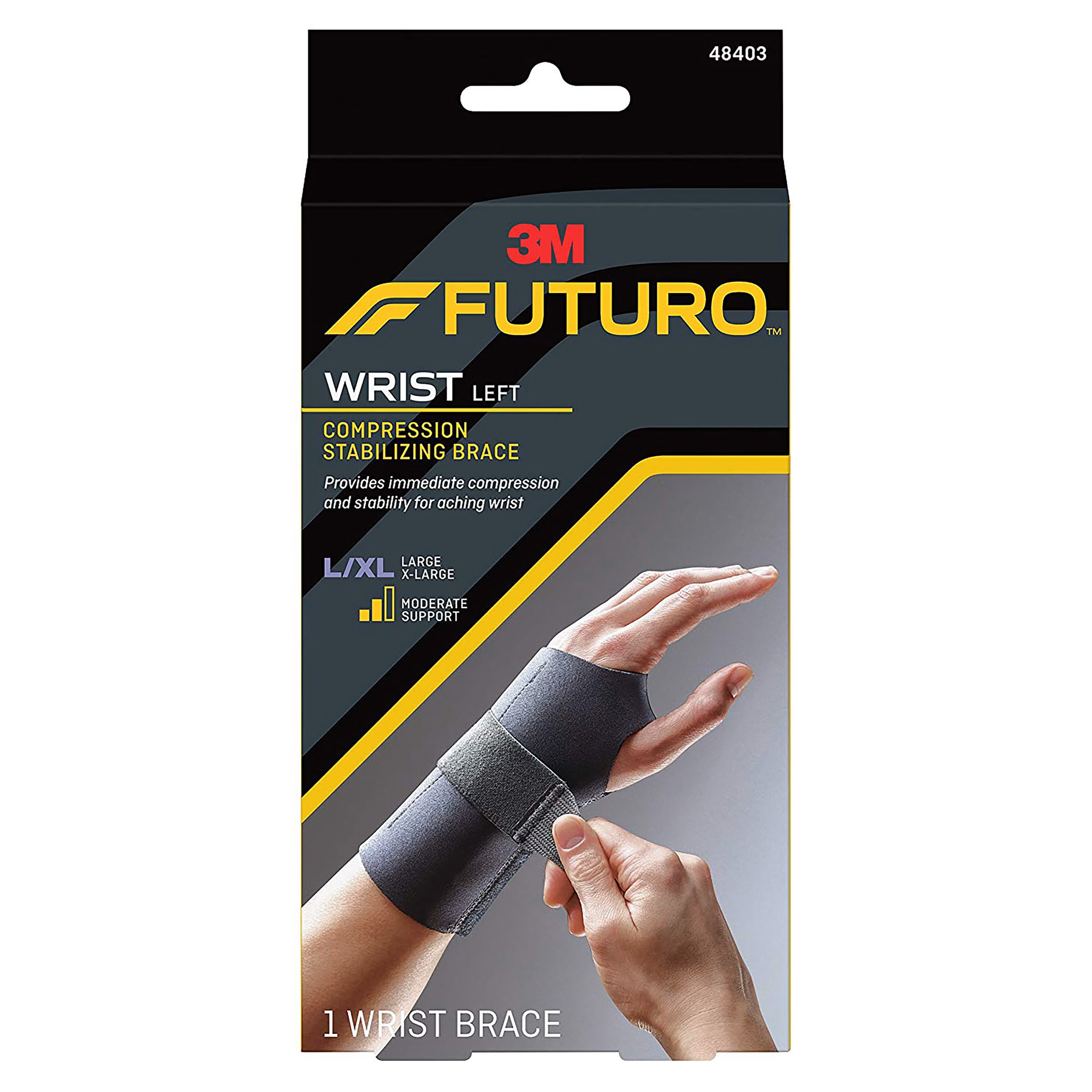 3M FUTURO Compression Stabilizing Wrist Brace Left Hand, Large-XLarge - Case of 12 - Image 1