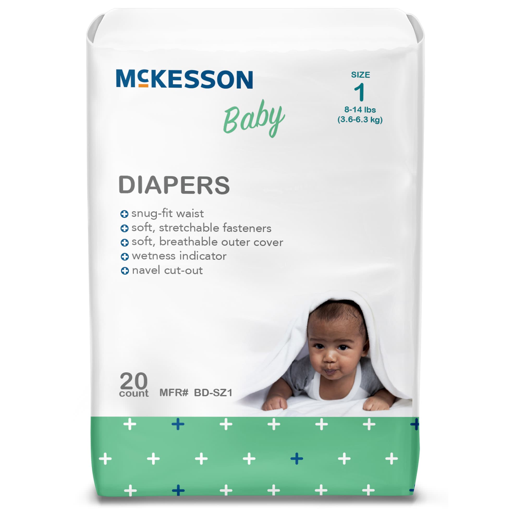 Mckesson Baby Diaper, Size 1 - Bag of 20 - Image 1