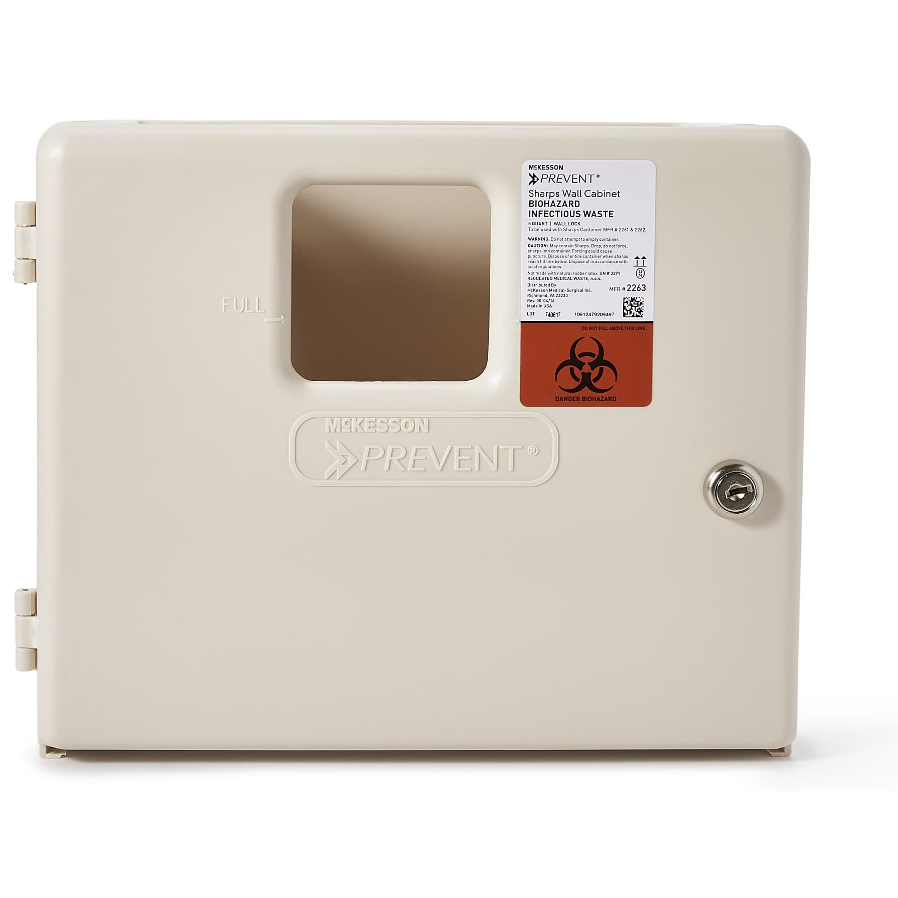 McKesson Prevent Sharps Container Wall Locking Cabinet - Each - Image 1