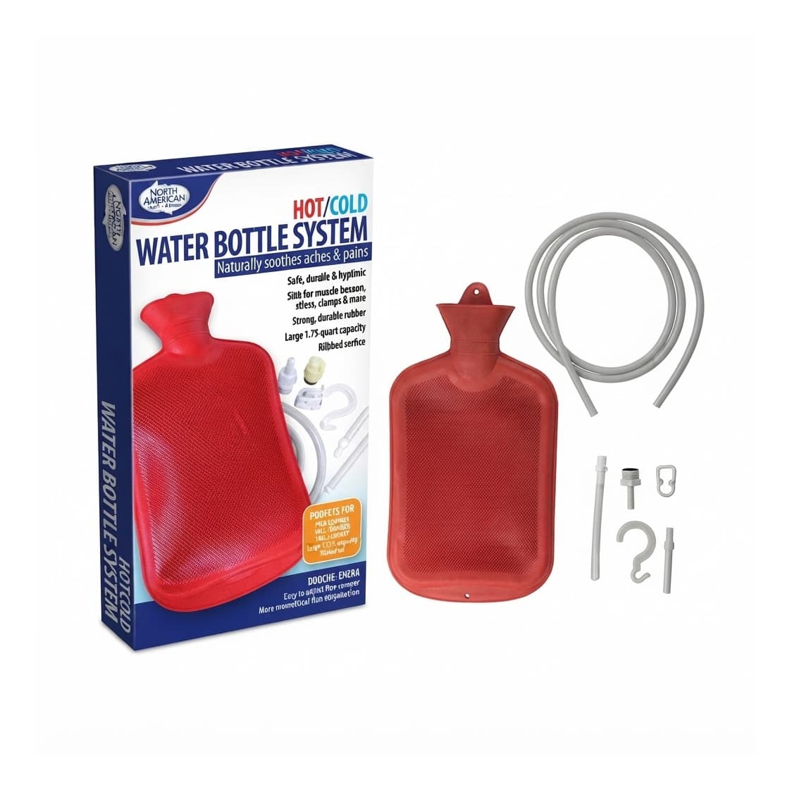 Carex Hot Water Bottle with Fleece Cover