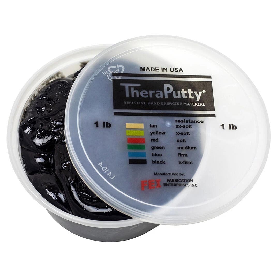 CanDo Antimicrobial Theraputty Exercise Material, 1 Lbs, Black, Extra firm - Image 1