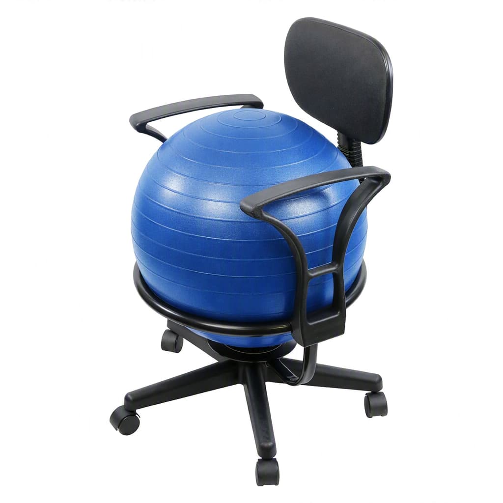 CanDo Ball Chair With Blue Exercise Ball, with Arms - Image 1