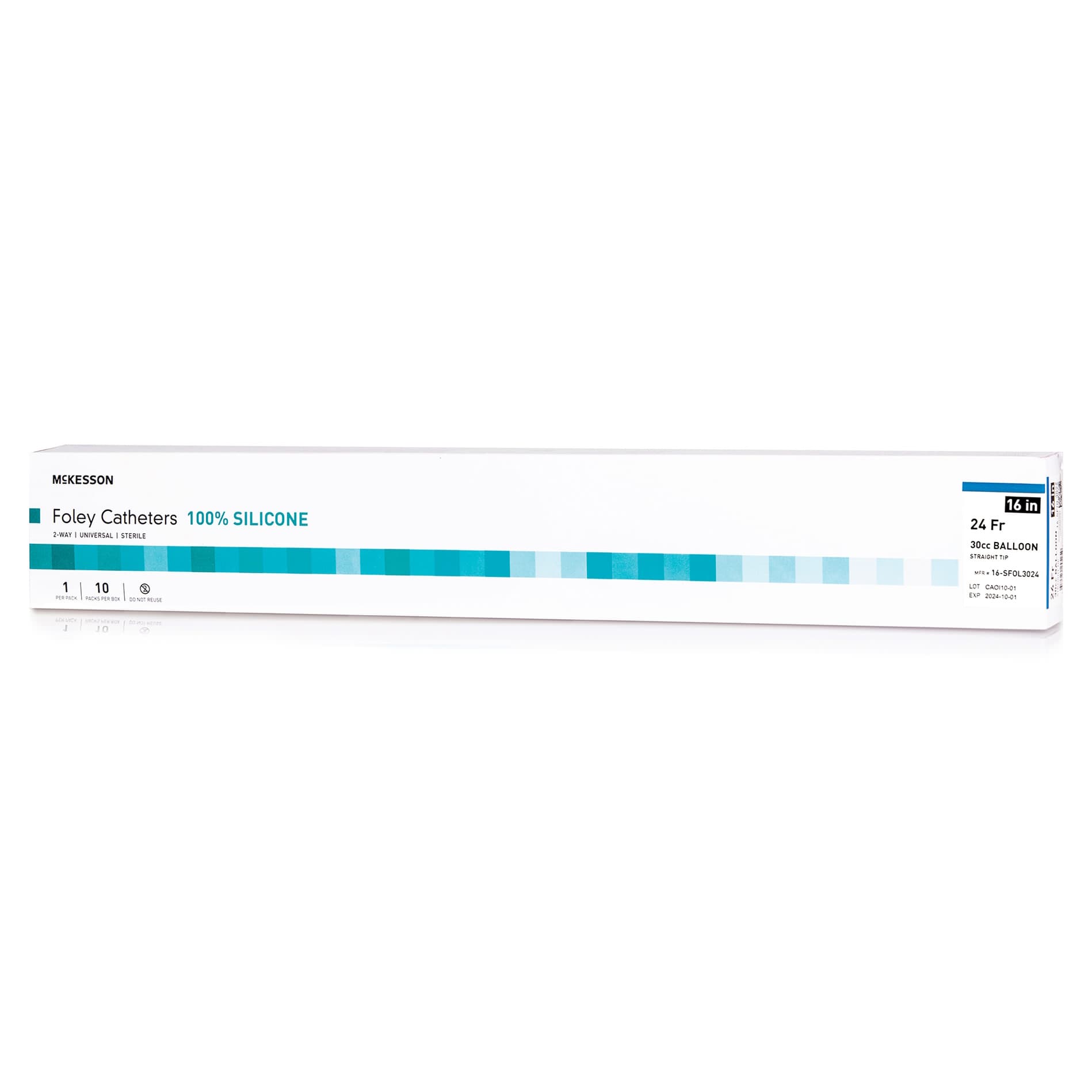 McKesson 2-Way Silicone Foley Catheter with Standard Tip, Blue, 24 Fr - Case of 200 - Image 1