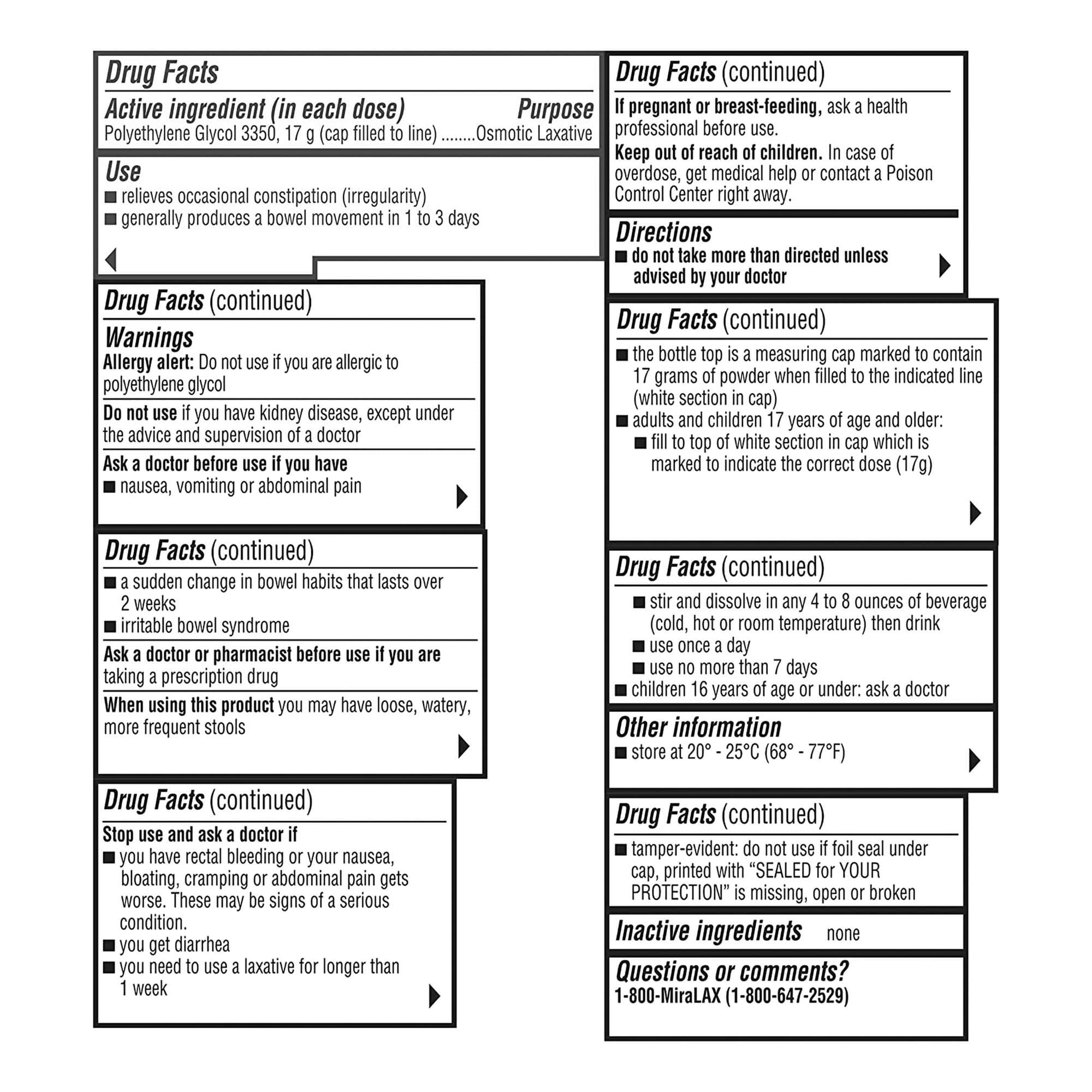 MiraLAX Polyethylene Glycol 3350 Laxative Powder, Unflavored - Image 6