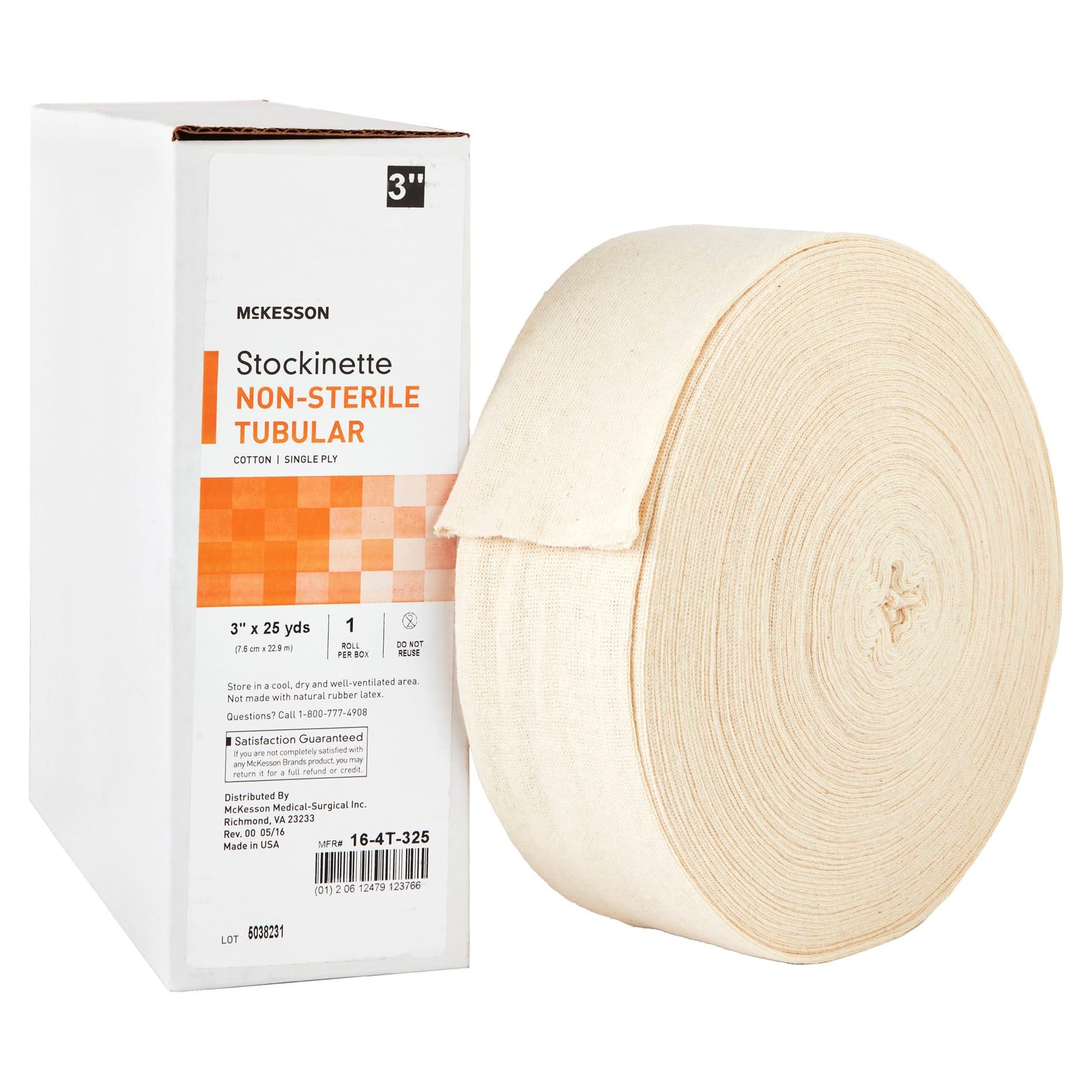 McKesson Tubular Cotton NonSterile Stockinette, 3 Inch x 25 Yard, Beige - Case of 12 - Image 1