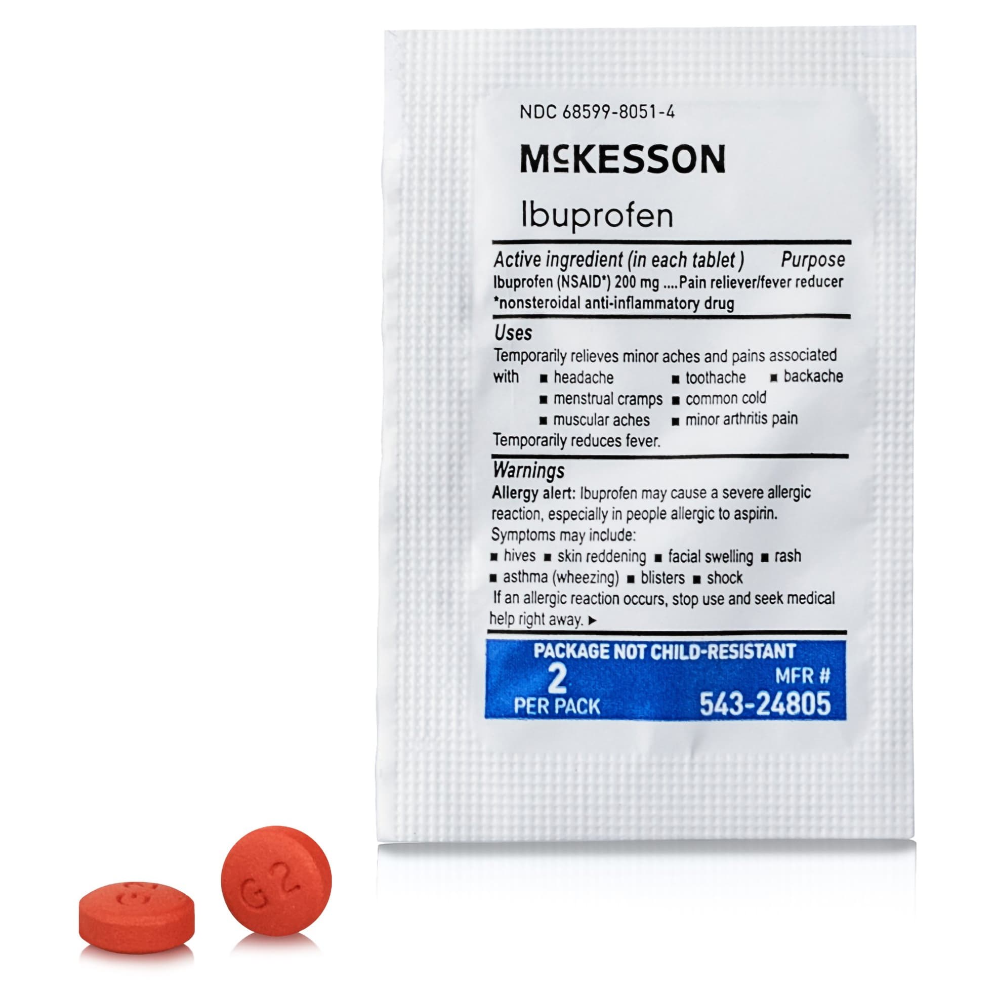 McKesson Ibuprofen Pain Relief Tablets, 200 mg