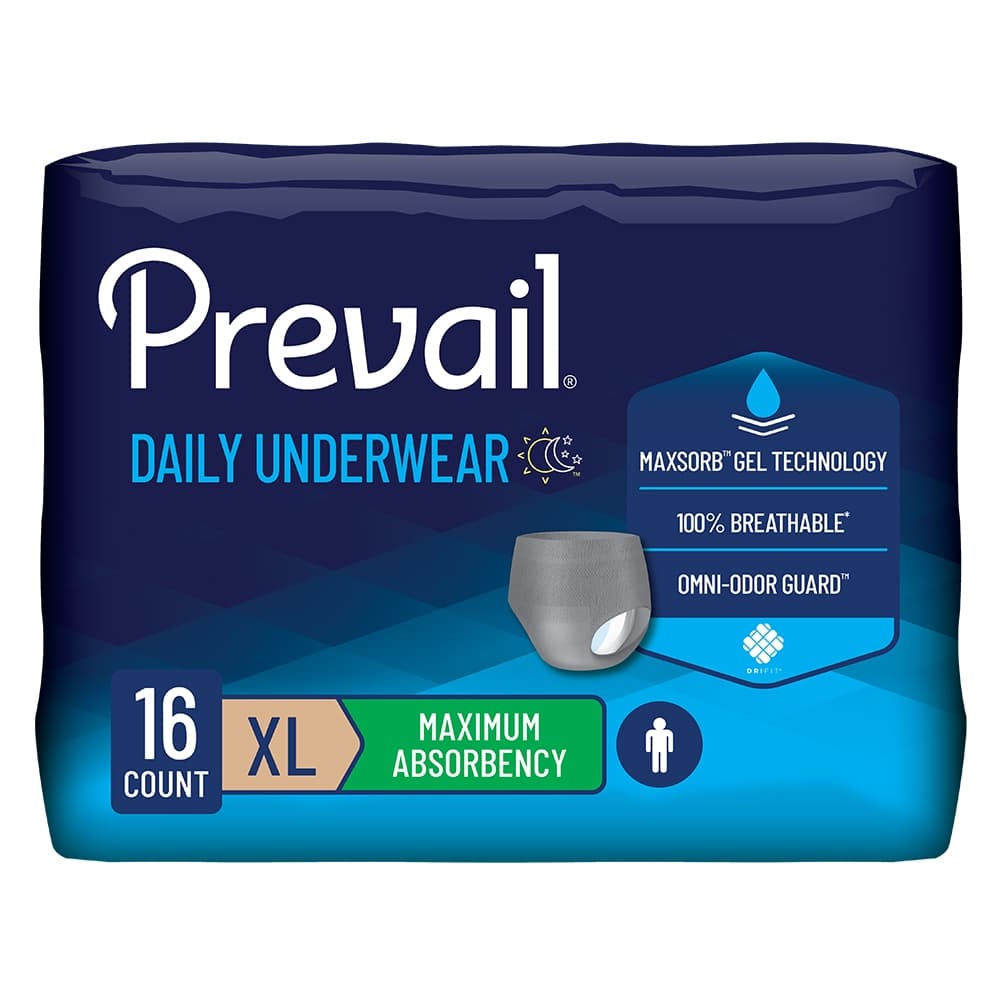 Prevail Maximum Absorbent Daily Underwear for Men, Extra-Large - Package of 16 - Image 1