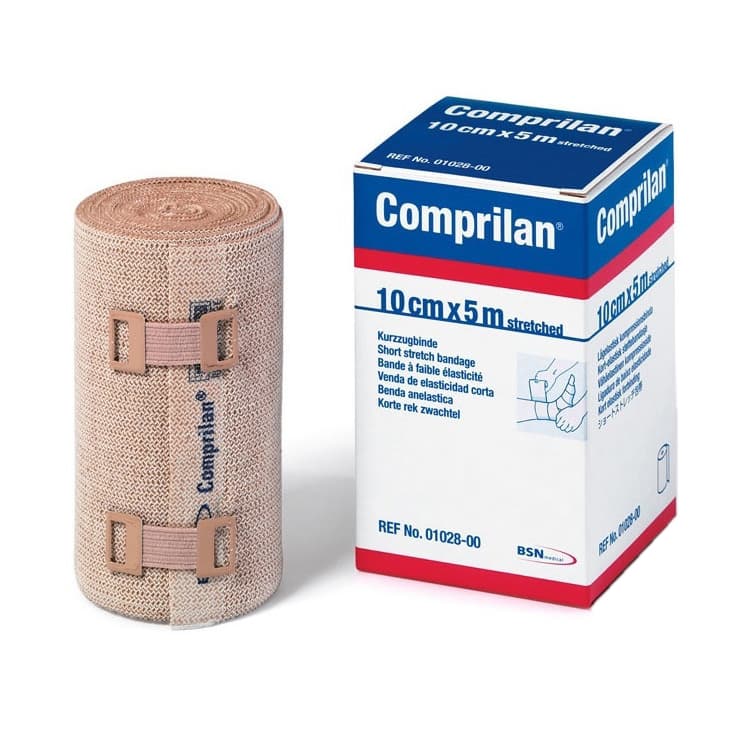 Comprilan Short Stretch Bandage, 10 cm x 5 meter - Case of 20 - Image 1