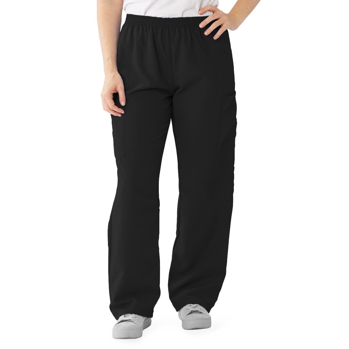 Medline Performax Unisex Elastic Waist Scrub Pants, Black, 2XLarge - Each - Image 1