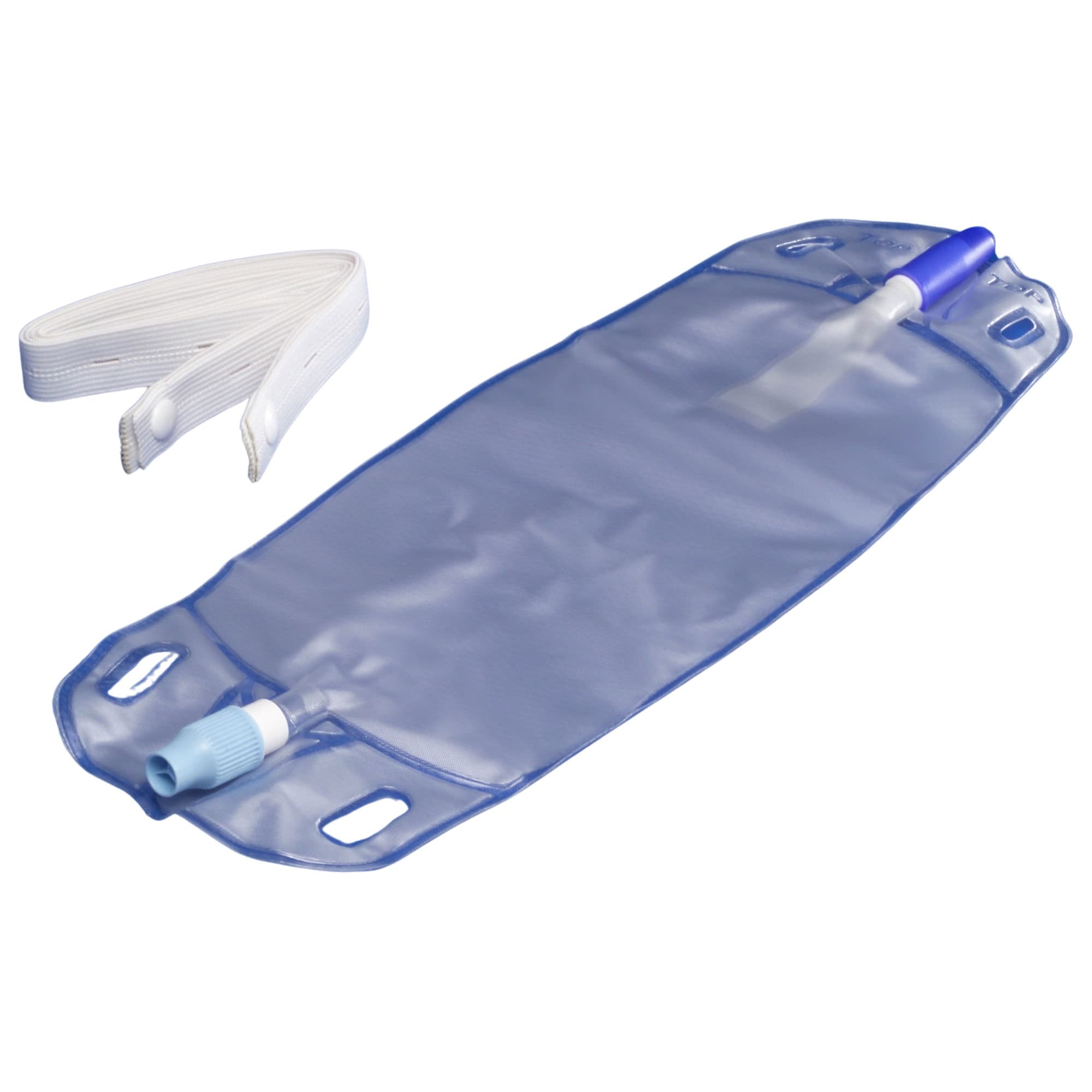 Dover Disposable Leg Bags without Extension Tubing, Medium, 17 oz - Case of 50 - Image 1