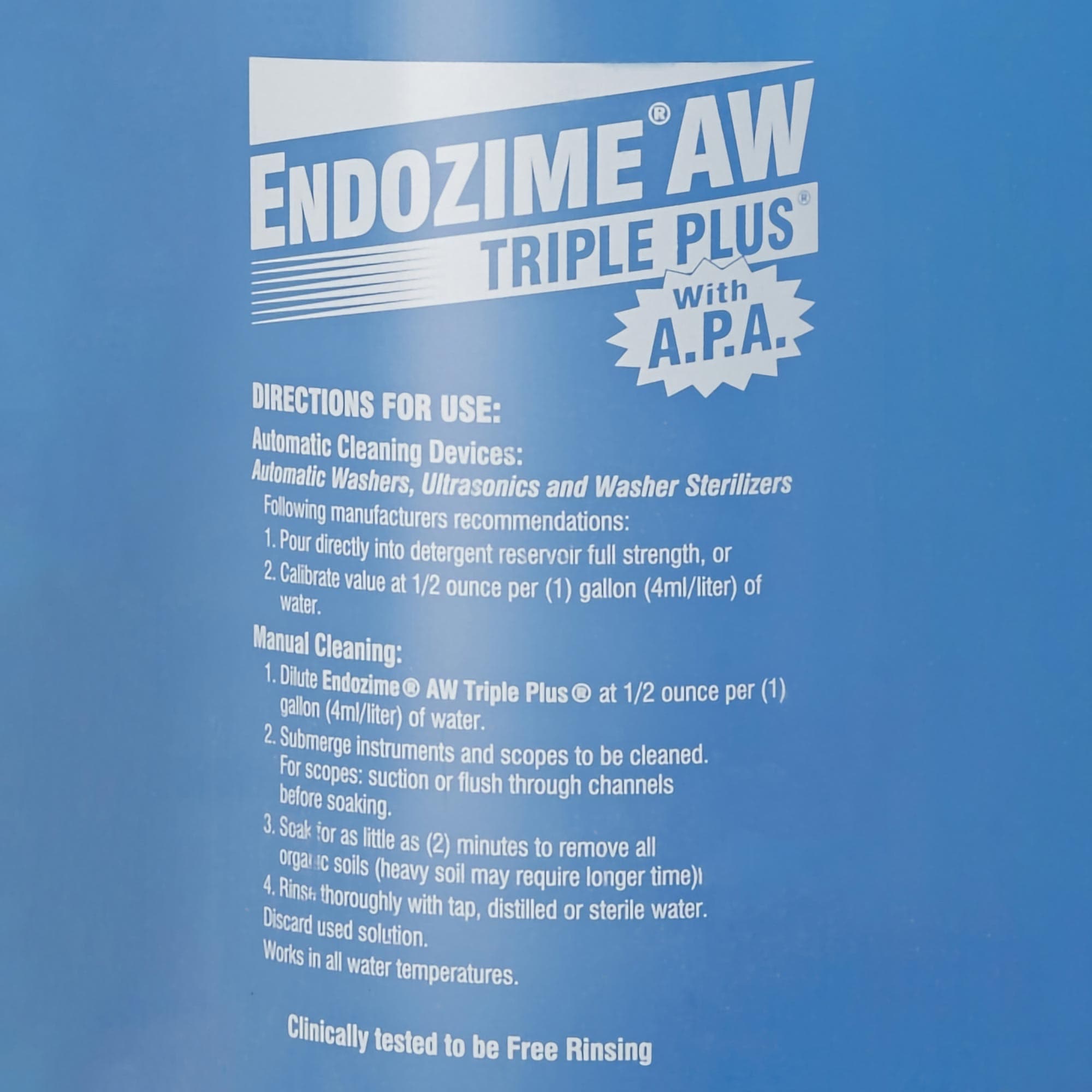 Endozime AW Triple Plus With APA Enzymatic Instrument Detergent, 1 Gallon - Image 3