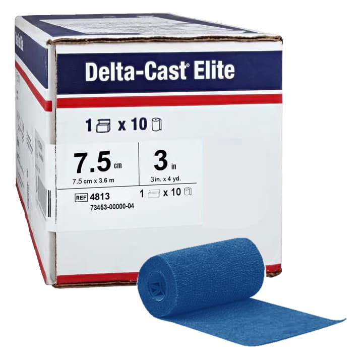 Delta-Cast Elite Polyester Cast Tape, Dark Blue, 3 Inch x 12 Feet - Box of 10 - Image 1