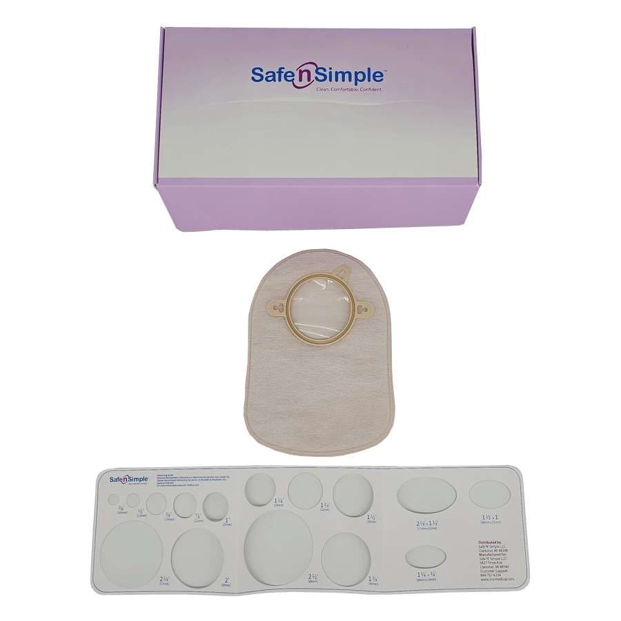 Safe N Simple Opaque Two-Piece System Ostomy Pouch Without Barrier, Closed End, 70mm Flange - Case of 240 - Image 1