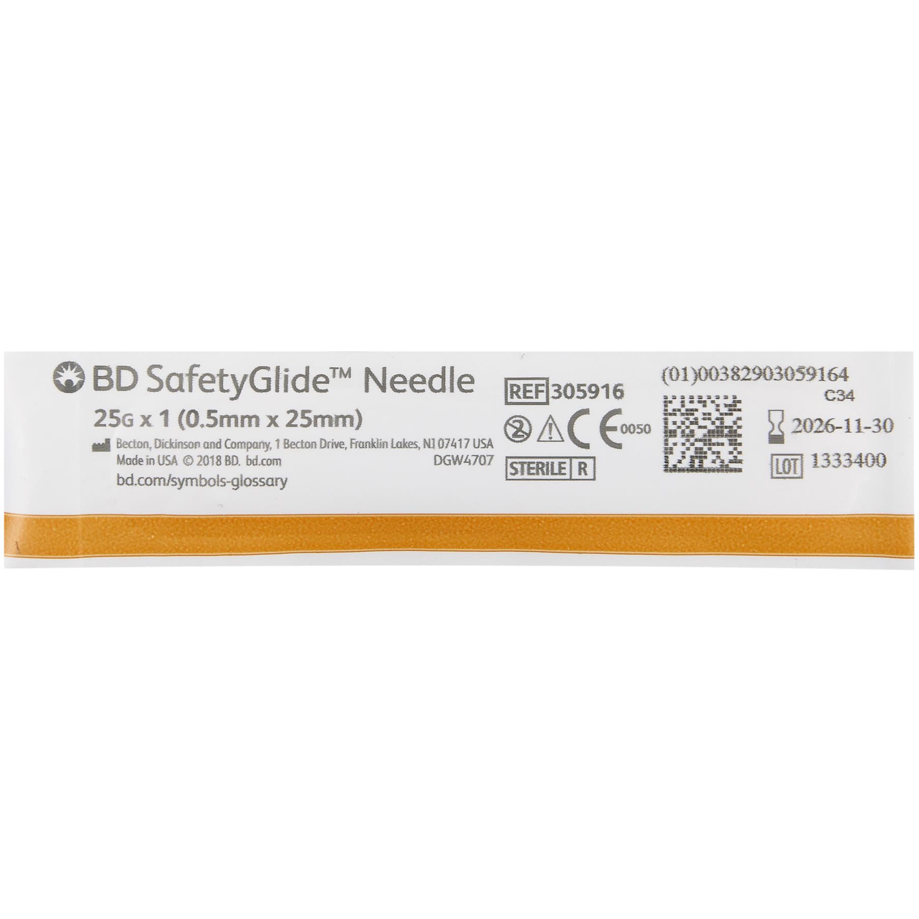 BD SafetyGlide Hypodermic Needle, 25 Gauge, 1 Inch - Each - Image 2