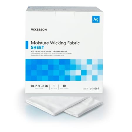 McKesson Silver Moisture Wicking Fabric Dressing Sheet, 10 x 36 Inch, Sterile - Box of 10 - Image 1