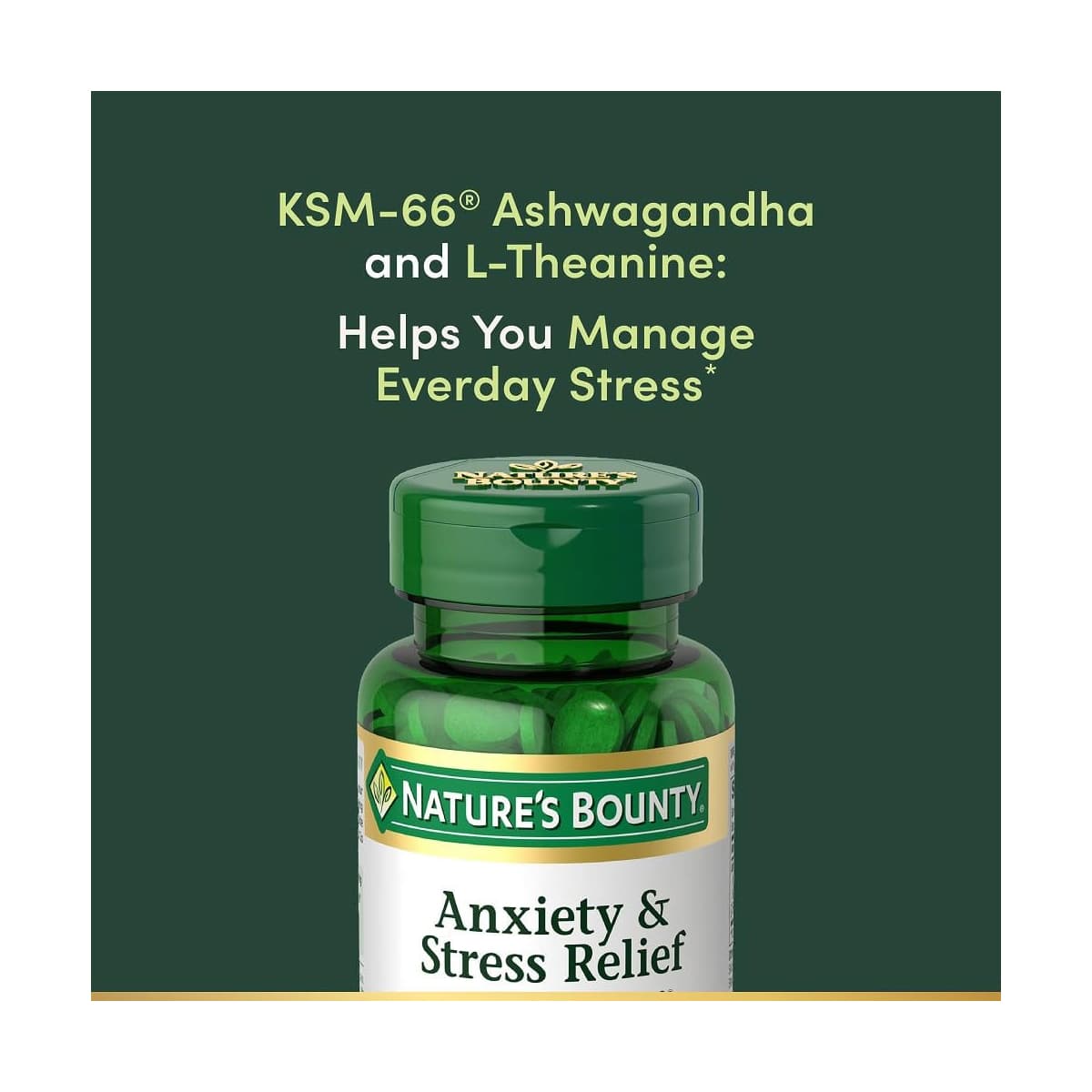 Nature's Bounty Anxiety and Stress Relief - Bottle of 50 - Image 2