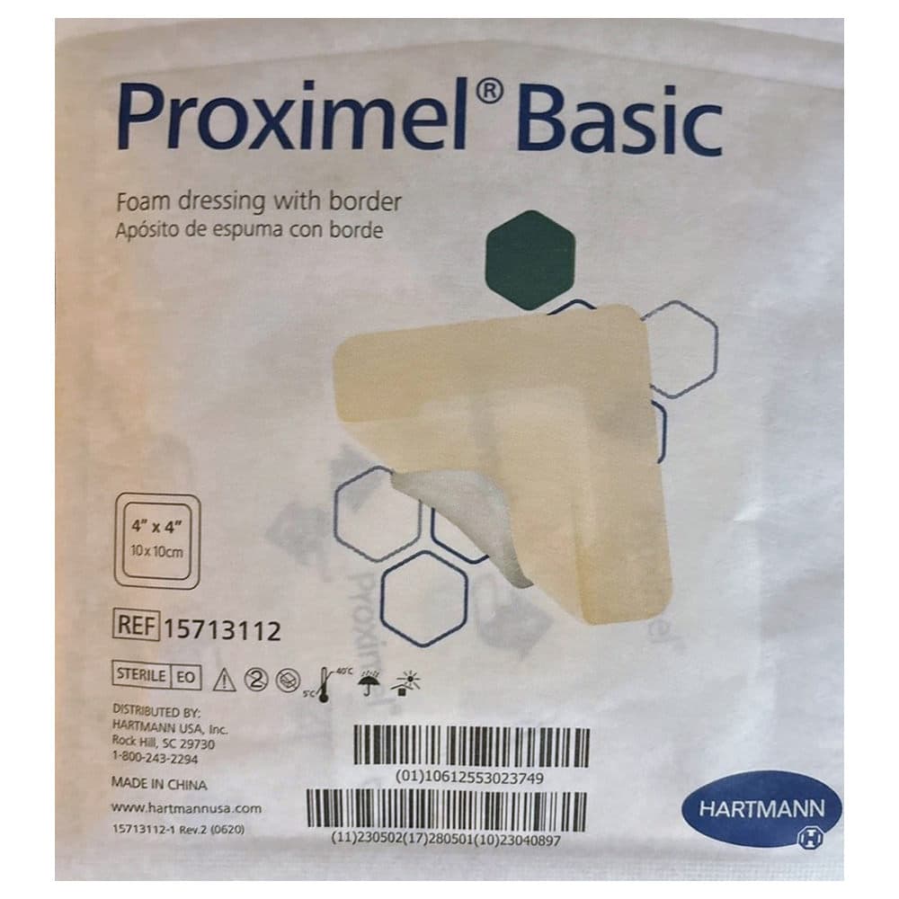 Proximel Basic Bordered Three-Layer Acrylate Foam Dressing, 4 X 4 Inch - Each - Image 1