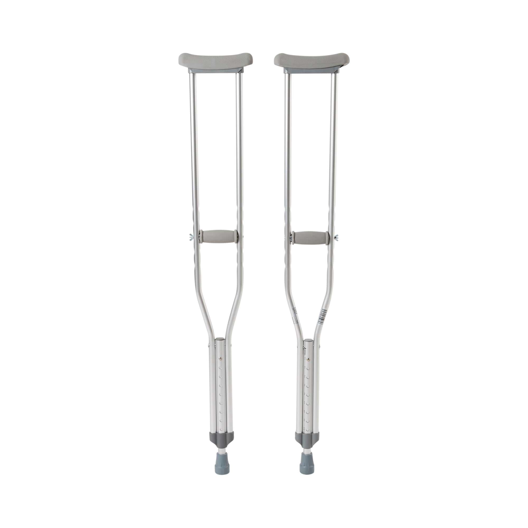 McKesson Push Button Aluminum Crutches with Wing Nut Hand Adjustments, Adult - Pair - Image 1