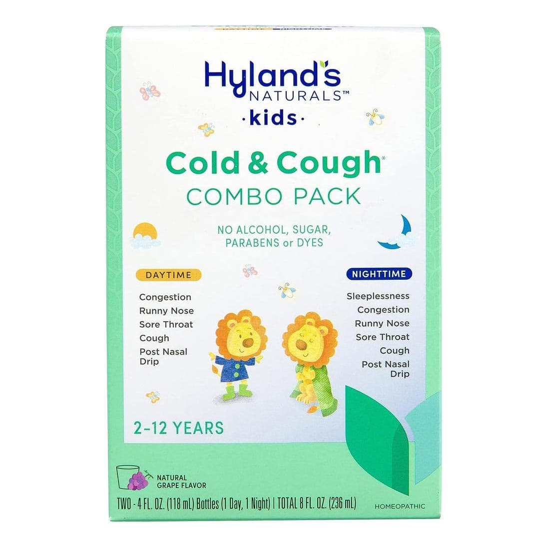 Hyland's Kids, Cold & Cough Combo Pack, Daytime/Nighttime, Grape Flavour, 8 oz - Each