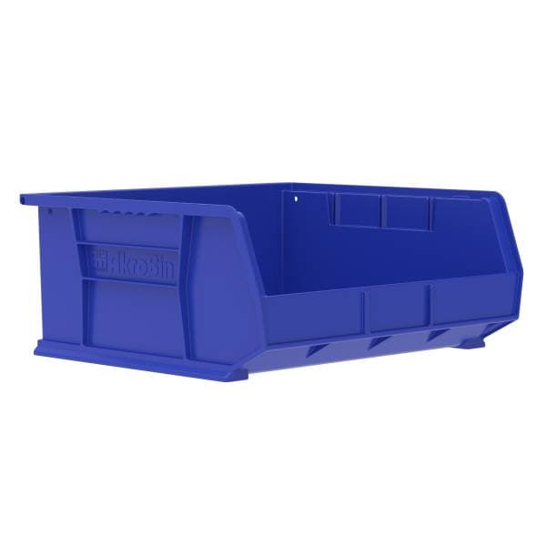 Akrobins 75 lbs Storage Bin, Blue, 16-1/2" L x 14-3/4" W x 7" H - Carton of 6 - Image 1